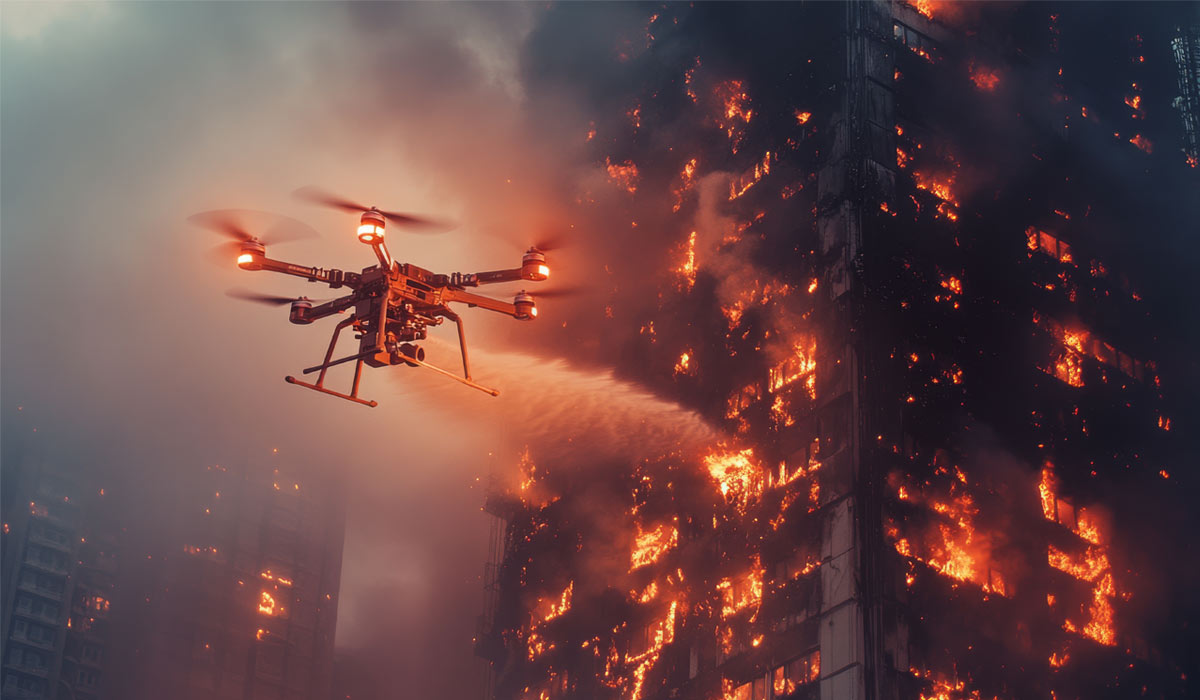 Fire drone rent for high-rise and industrial emergency response